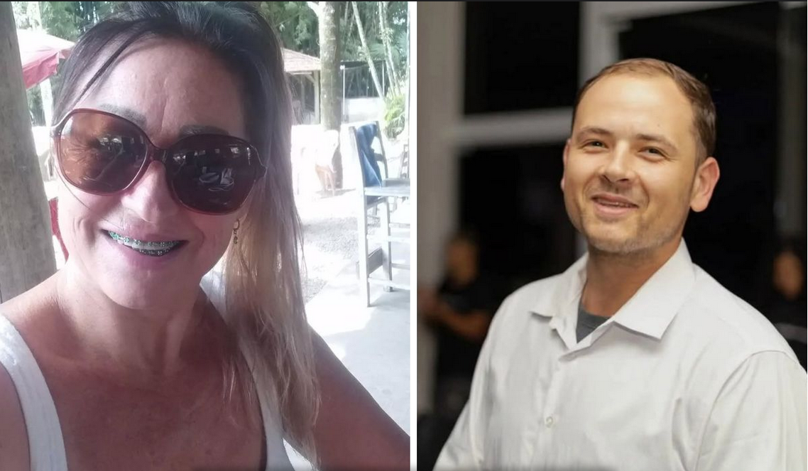 Mãe e filho morrem após carro deslizar em óleo e despencar 15 metros de ribanceira em SC