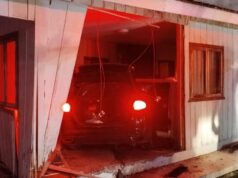 Motorista foge da polícia e invade casa com carro às margens da SC-350 em Ituporanga