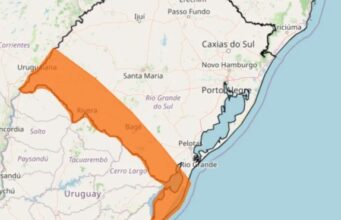 Inmet emite alerta vermelho para vendavais de até 100km/h em mais de 500 cidades na região mais fria do país