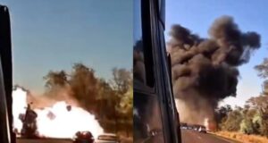 Tragédia na BR-163: vídeo flagra acidente entre duas carretas e três carros que deixa quatro mortos no Mato Grosso do Sul