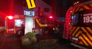 Princípio de incêndio em pastelaria mobiliza bombeiros na Rua São Paulo, em Blumenau