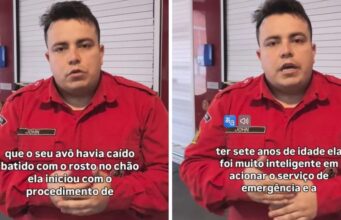 Menina de sete anos chama bombeiros e salva vida do avô em santa catarina