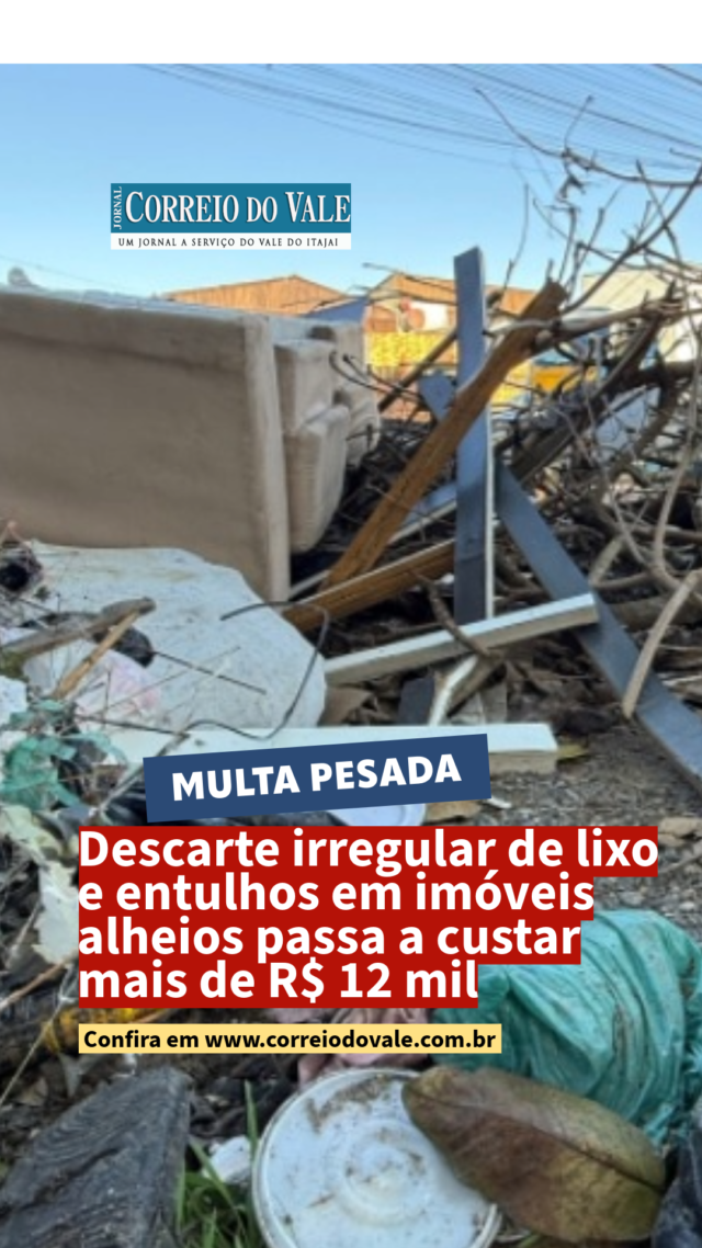 descarte irregular de entulhos com multa superior a R$ 12 mil