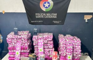Homem de 26 anos é preso com 115 quilos de maconha em Navegantes Material apreendido pela Polícia Militar durante operação contra o tráfico de drogas em Navegantes