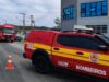 Motorista tenta apagar fogo com extintor, mas veículo é atingido pelas chamas em Gaspar
