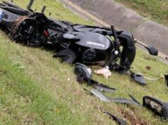 Ilhota: Queda de moto na BR-470 deixa duas vítimas feridas na divisa com Navegantes