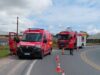 Motociclista sai da pista, sofre queda e é socorrido com suspeita de fraturas em Ilhota Acidente moto hoje em Ilhota