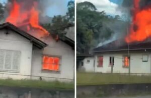 Trabalhador recebe notícia de incêndio durante o expediente e encontra casa destruída em Blumenau